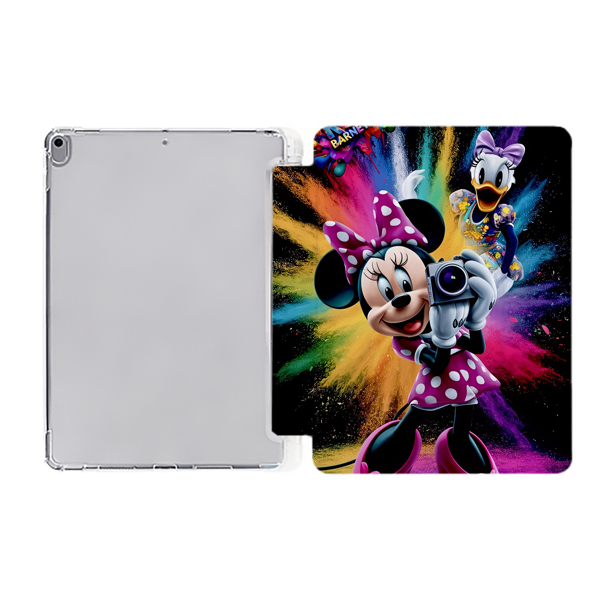 （画像用） ミッキーマウス Mickey Mouse IPad ケース ペン収納付き 三つ折りスタンド PUレザー×シリコン 対応機種9.5/10.5/10.9インチ